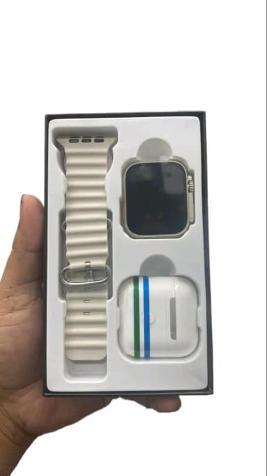 T800 Ultra BT calling feature Combo smartwatch with airpods high definition sound quality 45mm multifunctional Heart rate monitoring pedometer Step Counter blood pressure measure smartwatch