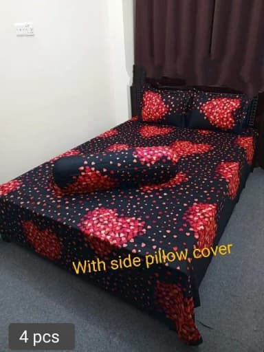 luxury panel cotton double size twill panel bed sheet size 7 8 King size with two pillow cover