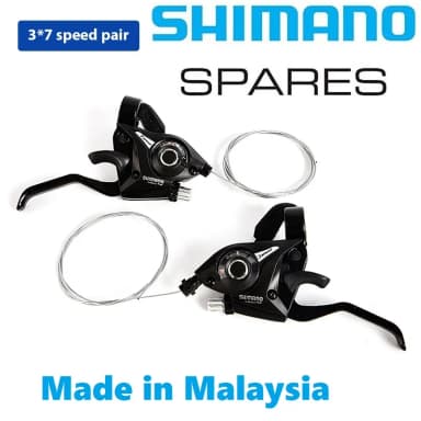 Bicycle Shifter Brake Lever 3 X 7 Speed Shimano Made In Malaysia Left Right 2 Pcs