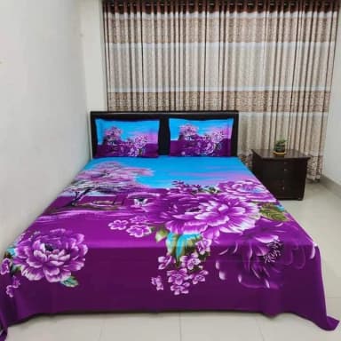 digital home tax cotton double size twill panel bed sheet size 7 5 8 King size with two pillow cover