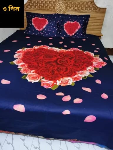 Cotton Double Size Twill Panel Bed Sheet 7 5 8 5 Feet King Size with Two Pillow Covers Comfortable Bedding Easy Maintanance