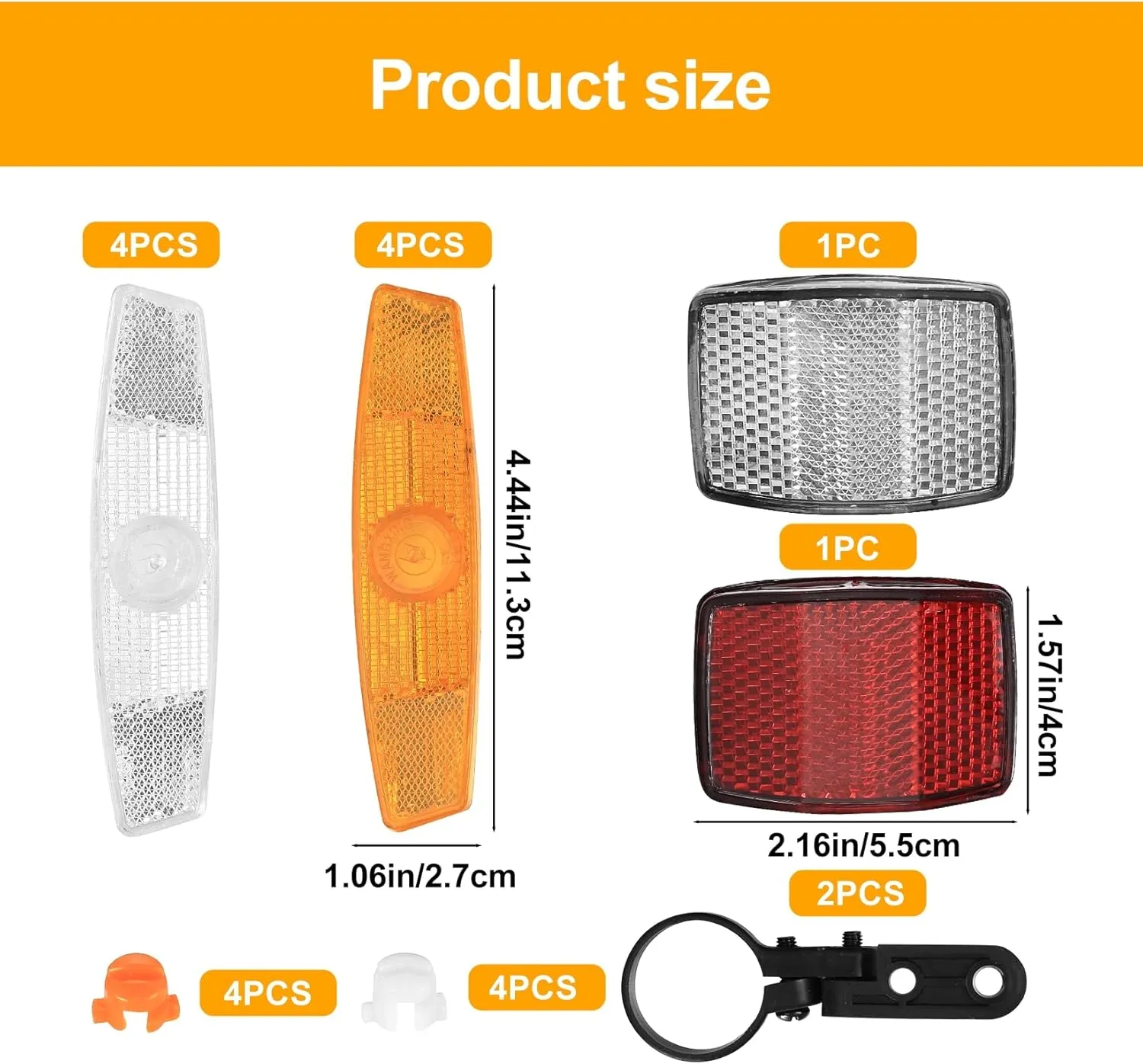 Reflectors for Bicycle Spokes Includes 4 Pcs Reflectors Spokes Bicycle Wheels 2 Pcs Reflectors Reflectors for Front Rear Bike Wheel for MTB Bicycle thumbnail 3
