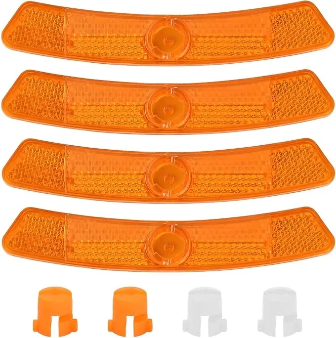 4 Pieces Bike Wheel Spoke Reflectors Orange Bike Reflectors Wheel Spoke Reflectors White Bike Spoke Reflectors Bicycle Safety Reflectors 1