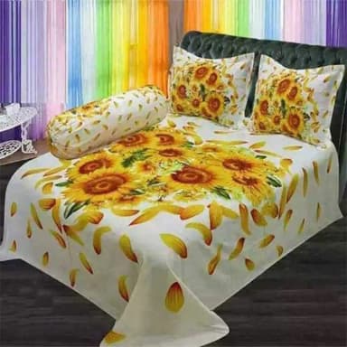 new collection prime luxury cotton double size twill panel bed sheet size 7 5 8 5 King size with two pillow cover