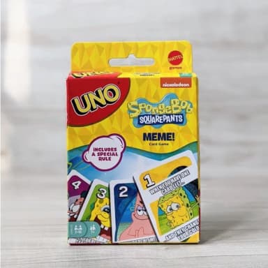 Mattel UNO SpongeBob SquarePants Card Game for Family & Friends Night Featuring Tv Show Themed Graphics for 2-10 Players