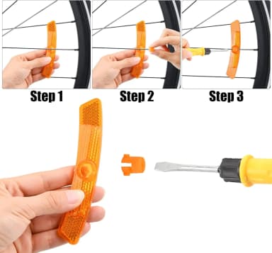 4 Pieces Bike Wheel Spoke Reflectors Orange Bike Reflectors Wheel Spoke Reflectors White Bike Spoke Reflectors Bicycle Safety Reflectors