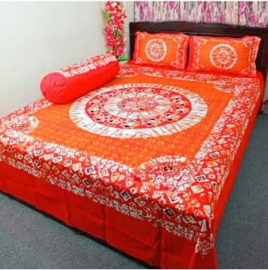Eid special New panel bed sheet with two pillow cover size 7 5 8 1 feet King size
