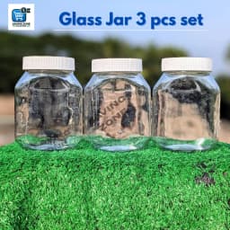 3 Pcs Good Quality 750ml Glass Jar for Kitchen Glass Jar Container Glassware Food Storage Jar with White Red Cap Thumbnail 1