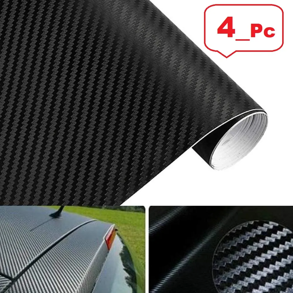 Sticker Black Carbon Fiber 18 3 Vinyl Wrap Texture 3D self adhesive DIY Decor Bike Motorcycle Car stickers thumbnail 1