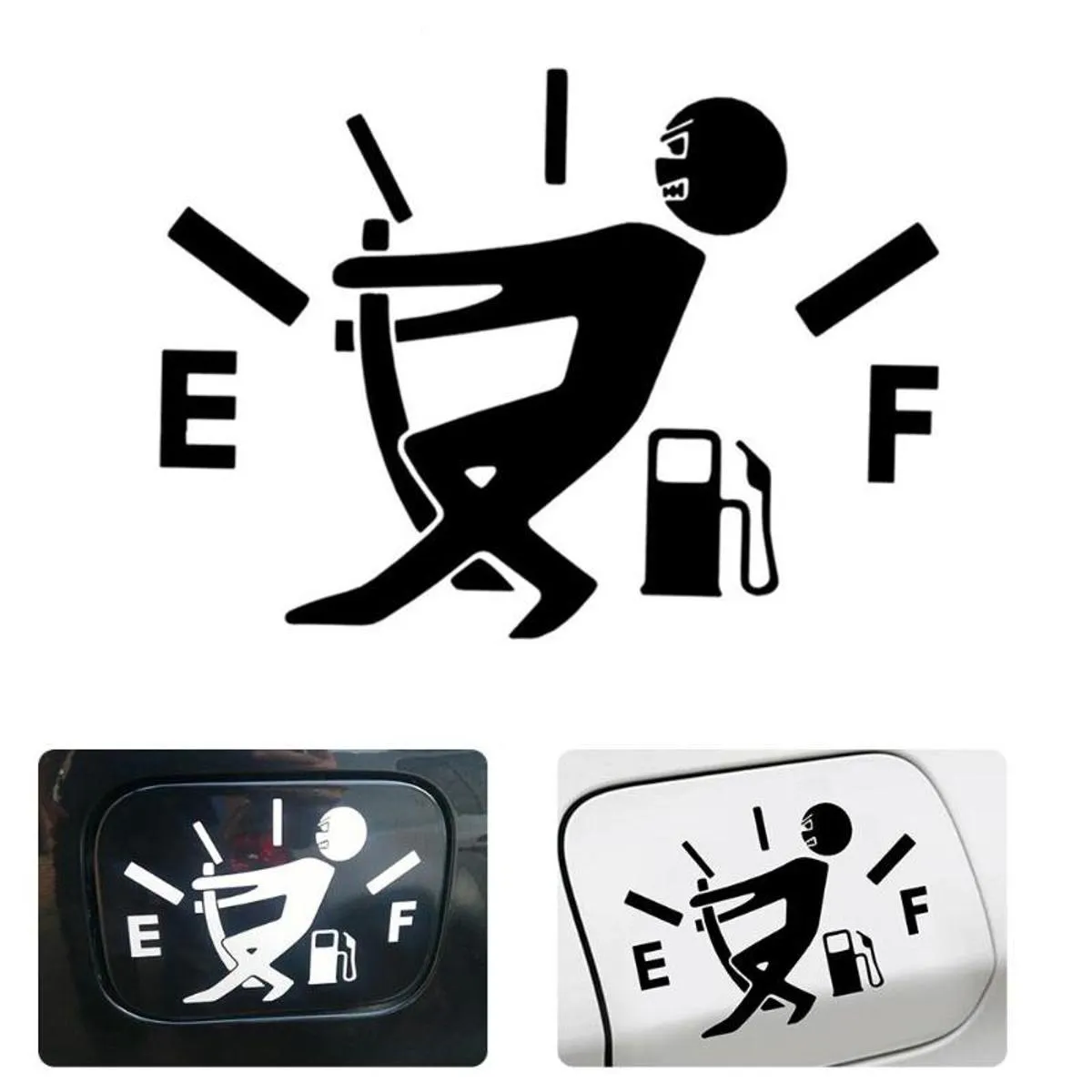 Car Styling Funny Fuel Tank Cap Sticker Black Auto Vinyl JDM Gage Empty Big Decal Sticker Car Decoration Accessories Sticker