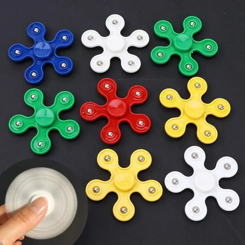 Image of Large Premium Colorful Hand Fidget Spinner for Autism and ADHD Finger Tri-Spinner Fidget Toys Stress Reliever Play Toy