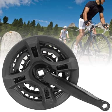 Bicycle Crank Set Made In Malaysia Durable Crankset 24 34 42T Crank With Chains Cover For Variable Speed Mountain Bike Bicycle Accessories