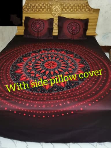 Stylish Digital Home Tex Cotton 8 5 7 5 Feet Double Size Bedsheet with Two Pillow Covers Elevate Your Bedroom Style with This Chic Bed Sheet