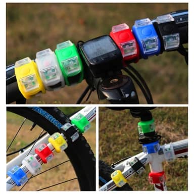Silicon LED Bike Light Light Handle Light Waterproof Safety Alert Rear Back Lamp Battery Cycling Telolite Cycle Accessories cycle light