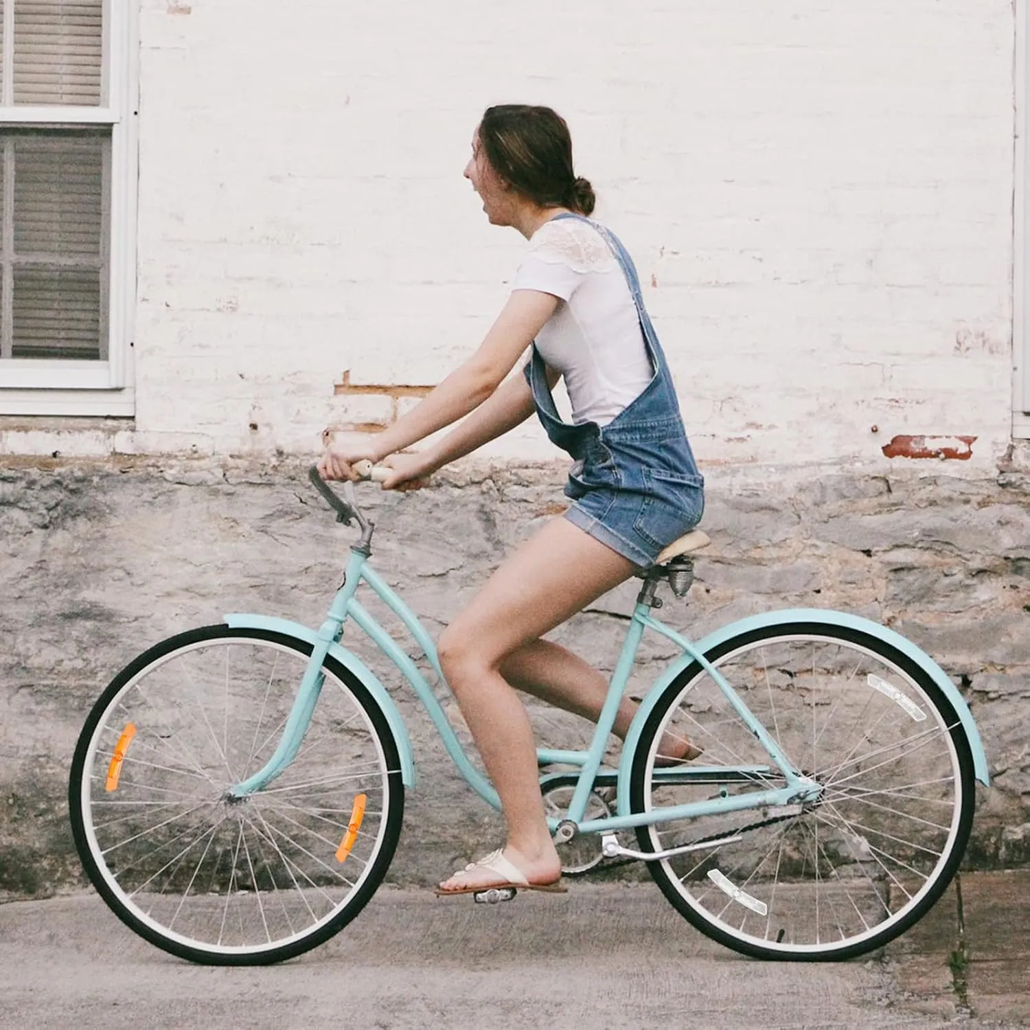 4 Pieces Bike Wheel Spoke Reflectors Orange Bike Reflectors Wheel Spoke Reflectors White Bike Spoke Reflectors Bicycle Safety Reflectors thumbnail 3