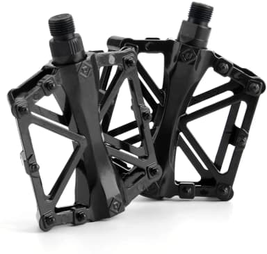 Bicycle Aluminium Alloy Pedals Flat Platform For Cycling Mountain MTB BMX Bike Bicycle Bearing 9 16 Inch Left Right Black Bicycle Accessories