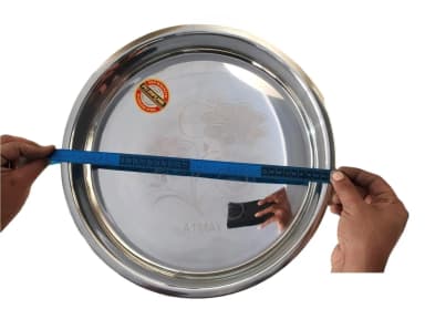 A1 Max Stainless Steel Big Size 38cm 15inch Plate As like iftari Plate High quality Steel