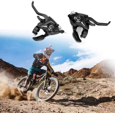 Mountain Bike Brake Lever Bicycle Brake Shifter Set Visible Optical Gear Display Indicator with Brake Cable 3 Speed 7 Speed Right Left 2 pcs Bicycle Accessories