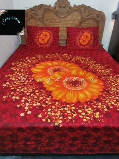 best collection pakiza luxury cotton double size twill panel bed sheet size 7 5 8 5 King size with two pillow cover