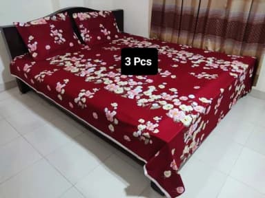 cotton bouble size twill panel bed sheet size 7 8 feet King size with two pillow cover Bed Sheet