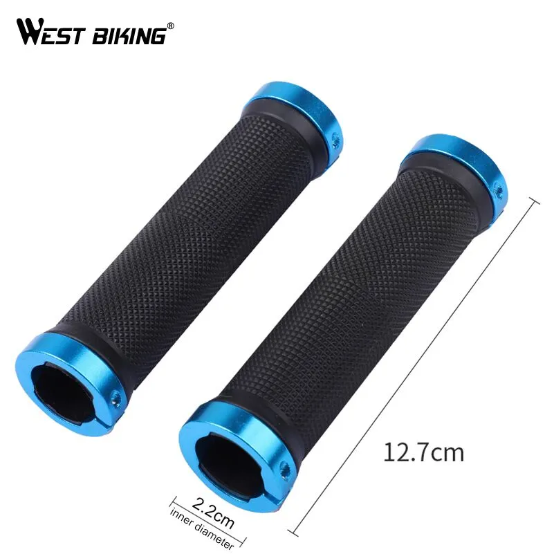 Bicycle Road Mountain Bike Handle Double Lock on Aluminium Alloy Bike Handlebar Hand Cover 1 Pair Handlebar Grips thumbnail 1