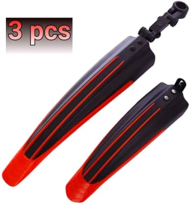 Bicycle Mudguard Downhill Type Red Bicycle Accessories 3pcs