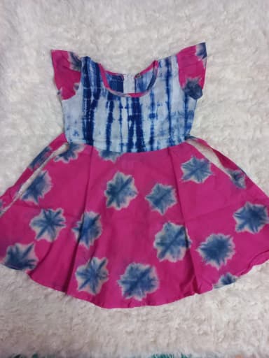 blue pink baby dress