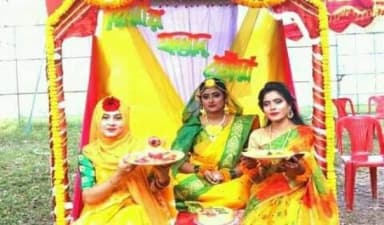Gaya holuder Saree for marriage Holud saree for girls saree for girls