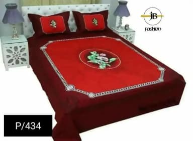 Luxury Double Size 7 5 x 8 5 Feet Cotton Blend Flat Type Hand Washable Bed Sheet Set With Matching 2 Pillow Covers