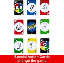 Mattel Games Uno DOS 2nd Edition Board Game 110 Cards Thumbnail 3