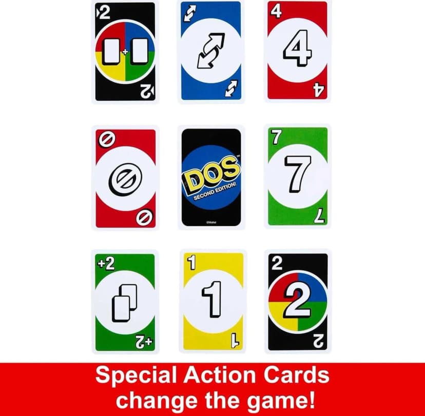 Image of Mattel Games Uno DOS 2nd Edition Board Game 110 Cards