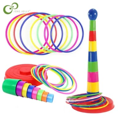 Children Outdoor Fun Toy Sports Circle Ferrule Stacked Layers Game Parent Child Interactive Ferrule Throwing Game Kids