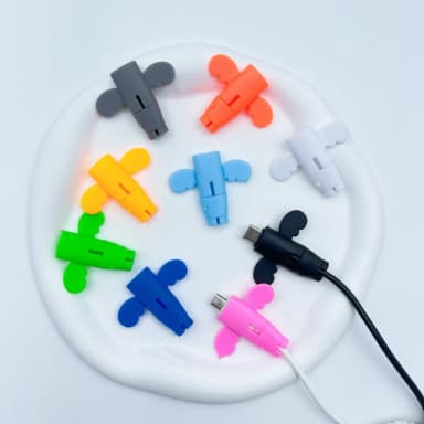 2 Pcs Little Angel Data Cable Connector Protective Cover anti-Breaking Elastic Charger Cable Saver for Data Charging Cables safety