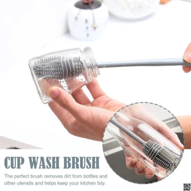 Silicone Bottle Cleaning Brush Bottle Cleaner for Washing Baby Bottles Handle Brush