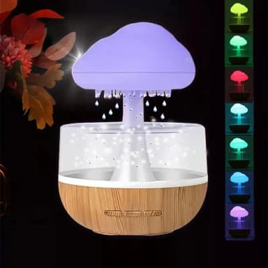 Rain Cloud Humidifier USB Night Light for Room Office Aroma Diffuser Water Drop Sound