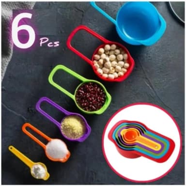 6 Pcs Measuring Cup Set, 6 piece measuring spoon set