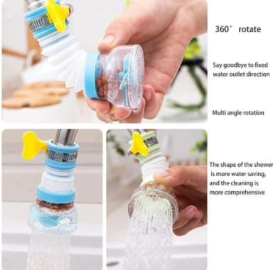 360 Degree Water Filter Tap Water Saving Faucet Water Faucet Adjustable Water Valve Splash Water Faucet, Extender Sprayer for Kitchen