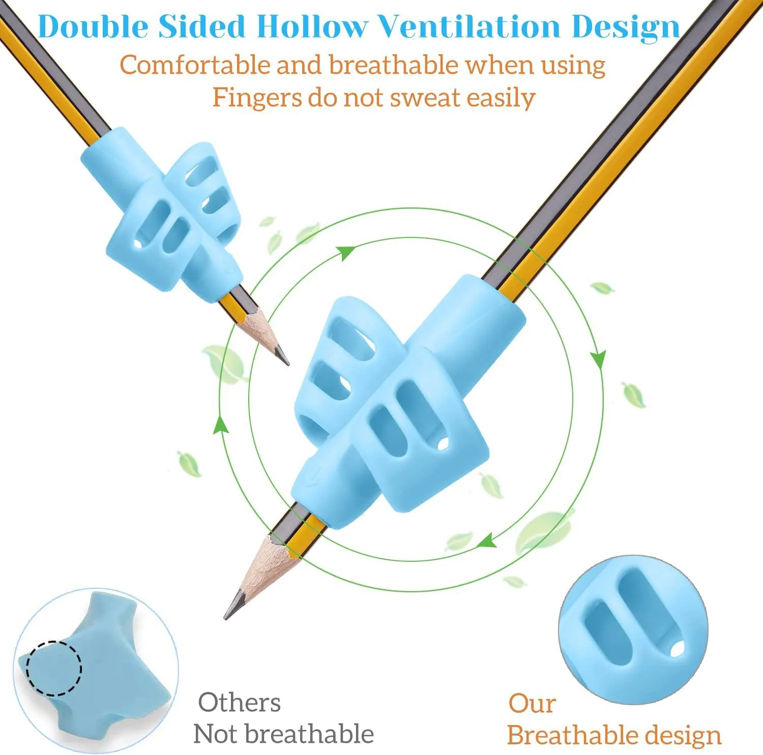 Two-Finger Pen Holder Silicone Baby Learning Writing Tool Correction Device Pencil 3