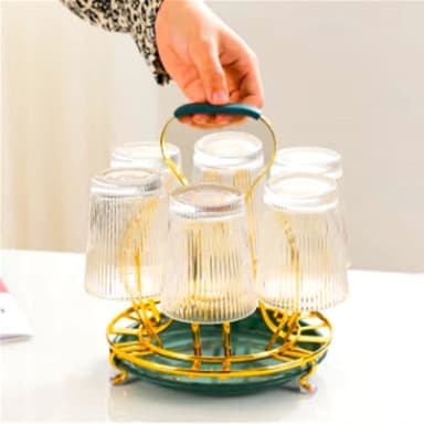 Dining Table Glass holder Rack, Glass holder, SS Glass rack - Gold