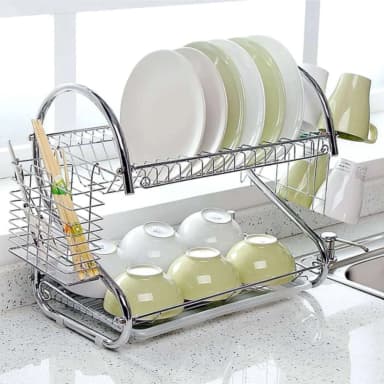 2 Layer Stainless Dish Drainer Rack