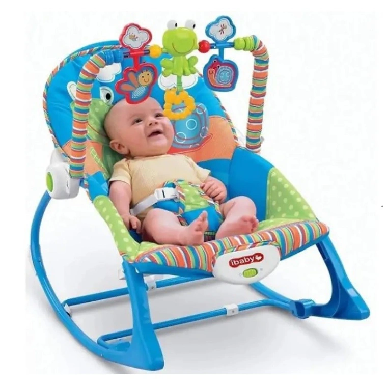 iBaby Infant to Toddler Rocker with Music & Vibration Baby Bouncer- Pink & Blue 2