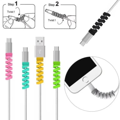 5 pcs Spiral Cable protector Data Line Silicone Bobbin winder Protective For all USB Charging earphone