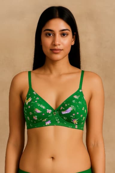 4 Pieces Standard Steach And Qualityful Stretchable Printed Bra For Womens And Girls & good quality