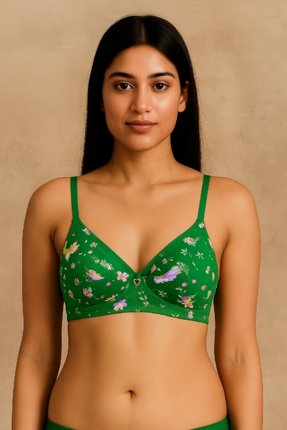 4 Pieces Standard Steach And Qualityful Stretchable Printed Bra For Womens And Girls & good quality 2