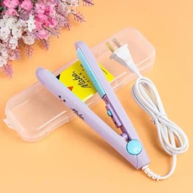 Portable Mini Hair Curl Straightener Flat Iron Perm Splint Ceramic Travel