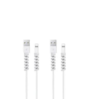 5pcs Spiral Cable protector Data Line Silicone Bobbin winder Protective For all USB Charging earphone & white colour