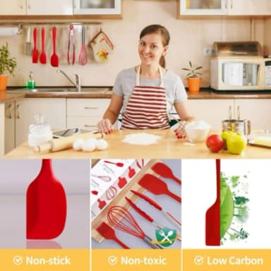 12 Pcs Silicone Kitchen Spoon Set