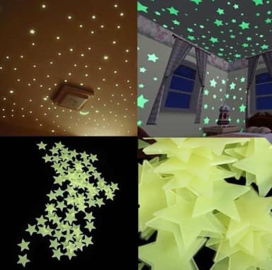 20pcs/bag 3cm Glow In The Dark Luminous Star Stickers Halloween Decorations for Home Toy PVC Stickers for Kids Roo - Sustainable Option