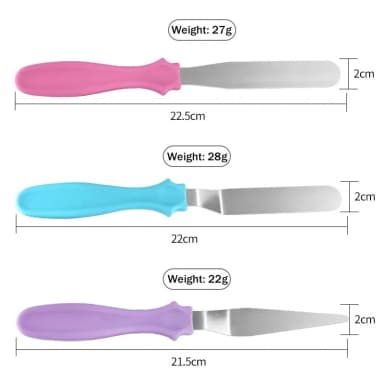 3pcs Stainless steel cream spatula, Butter Cake Cream Smoother Spatula Fondant Pastry Tool, Baking Pastry Cake Decorating Tools
